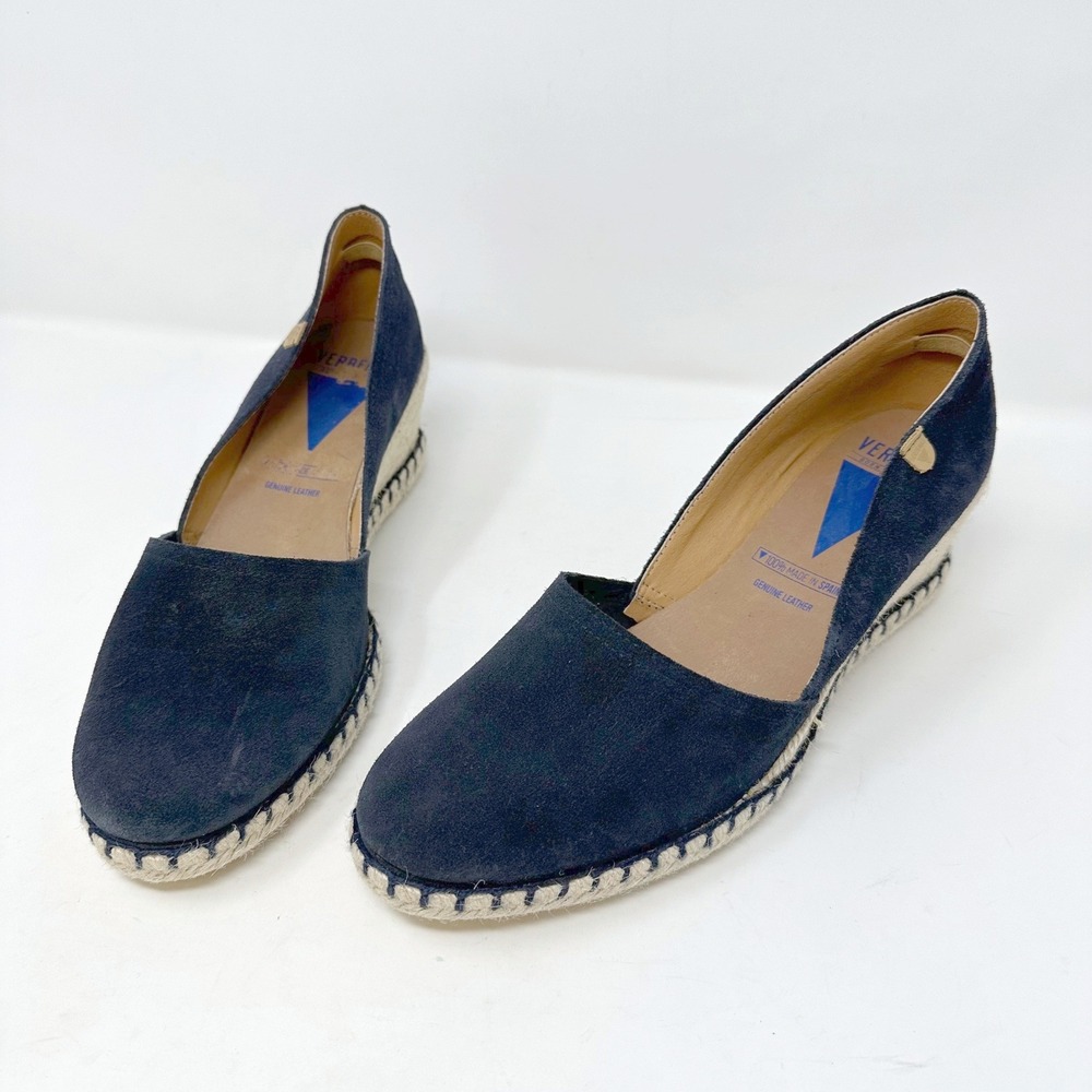 Verbenas Mamen Serraje Suede Espadrille Wedge Navy‎ 41